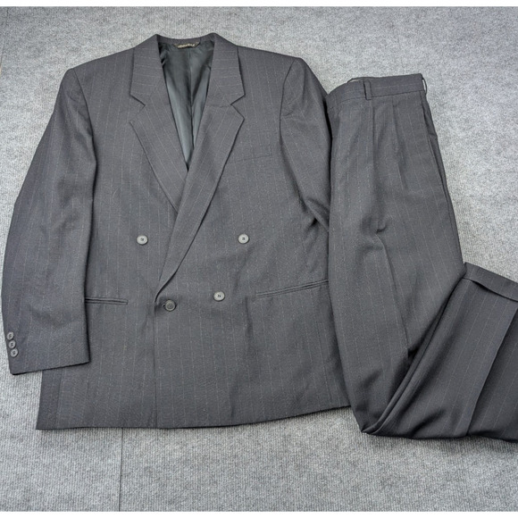 Vintage Levis Suit Mens 44R Pinstripe Double Breasted Machine Washable USA Made
